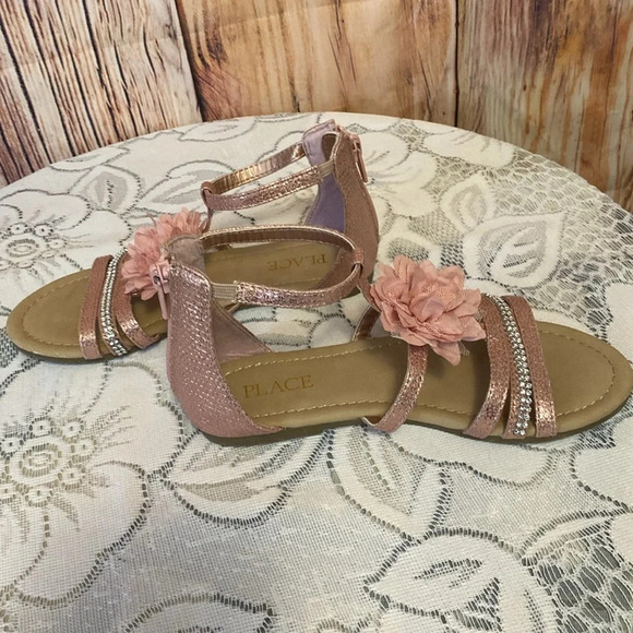 Children Place Size 1 Saddles Pink Metallic with Pink and Silver Tones NWOT - Picture 2 of 6